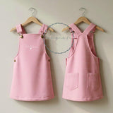 Personalised Girls Fleece Dungaree Dress, Name Pinafore Dress, Baby Toddler Outfit, Dusty Pink, Grey Marl, Black, Personalised Gift