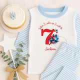 Personalised When I Wake Up I Will Be Spiderman Pyjamas with Name & Age ~ Birthday Gift Boy Girl ~ Stripe Pjs ~ Various Colours Available