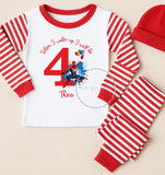 Personalised When I Wake Up I Will Be Spiderman Pyjamas with Name & Age ~ Birthday Gift Boy Girl ~ Stripe Pjs ~ Various Colours Available