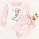 Personalised When I Wake Up I Will Be Football Pyjamas with Name & Age ~ Birthday Gift Boy Girl ~ Stripe Pjs ~ Various Colours Available