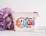 Personalised Canvas Washbag ~ Accessories Pouch ~ Clutch Bag ~ Bingo ~ Bingo Bag ~Travel Bag ~Gym Bag ~ Mother's Day Birthday Gift for Her