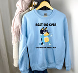Personalised Father's Day Sweatshirt or Hoodie ~ Bluey Dad (Bandit Inspired) ~ Father's Day Gift for Him Birthday Gift