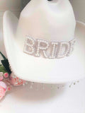 BRIDE Rhinestone Embellished Tassle Cowboy Hat Rhinestone Embellished Tassle Hen Party Bridal Shower Wedding Summer Travel Honeymoon Gift