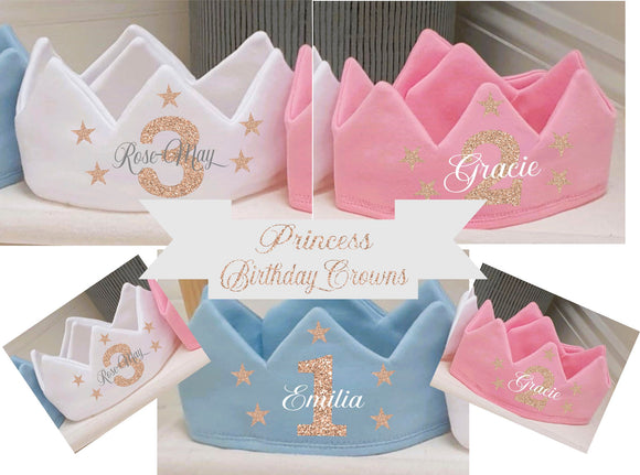 Personalised Birthday Crown ~ Adjustable up to 6 years ~ 1st, 2nd, 3rd, 4th, 5th, 6th Birthday Party ~ Special Keepsake ~ Stars Glitter