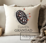 Personalised Reserved for "Name" Darts ~ Cushion Pillow including infill~Father's Day Gift for Him~ Christmas Gift~Dart Player Birthday Gift