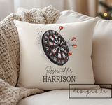 Personalised Reserved for "Name" Darts ~ Cushion Pillow including infill~Father's Day Gift for Him~ Christmas Gift~Dart Player Birthday Gift