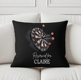 Personalised Reserved for "Name" Darts ~ Cushion Pillow including infill~Father's Day Gift for Him~ Christmas Gift~Dart Player Birthday Gift