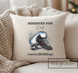 Personalised Leeds Rhinos Rugby League Cushion to watch the Game~Daddy, Grandad, Name~Father's Day Gift Birthday Teacher Present Include Pad