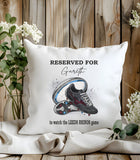 Personalised Leeds Rhinos Rugby League Cushion to watch the Game~Daddy, Grandad, Name~Father's Day Gift Birthday Teacher Present Include Pad