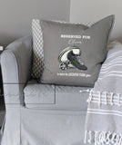 Personalised Leicester Tigers Rugby Union Cushion to watch the Game~Daddy, Grandad, Name ~Father's Day Gift Birthday Teacher Present Inc Pad