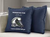 Personalised Leicester Tigers Rugby Union Cushion to watch the Game~Daddy, Grandad, Name ~Father's Day Gift Birthday Teacher Present Inc Pad