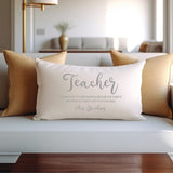 Personalised Teacher (noun) ~ Teacher Gift ~ Teacher Cushion ~ Rectangle cushion with pad