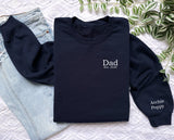 Personalised Daddy ~ Dad ~ Grandad ~ Sweatshirt  Hoodie with Names on Sleeve ~ Father's Day