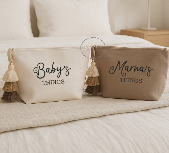 beige pouch clutch bag beach bag vacation pouch pool bag make up cosmetic bag birthday  christmas gift tassel bag personalised bag name new baby bag new mummy mama pouch