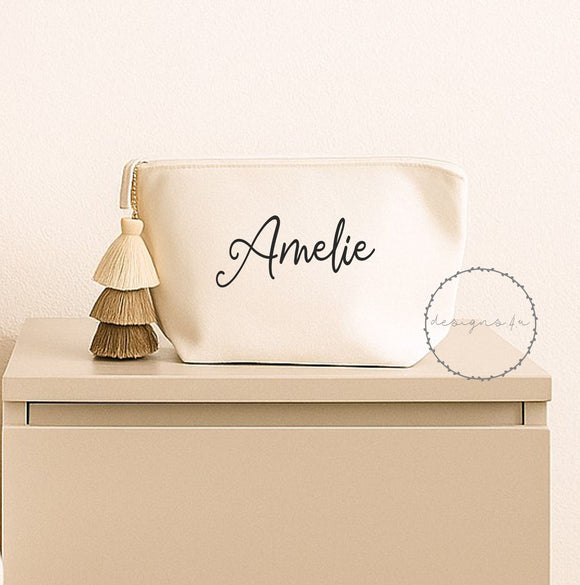 beige pouch clutch bag beach bag vacation pouch pool bag make up cosmetic bag birthday  christmas gift tassel bag personalised bag name