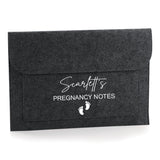 Personalised Pregnancy Notes Document Felt Folder ~ With or Without Bow