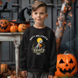 Personalised Spooky Saurus Happy Halloween Sweatshirt ~ Trick or Treat Dinosaur Design ~ Gift for Boys or Girls Kids