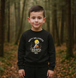 Personalised Spooky Saurus Happy Halloween Sweatshirt ~ Trick or Treat Dinosaur Design ~ Gift for Boys or Girls Kids