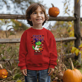 Personalised Spooky Saurus Happy Halloween Sweatshirt ~ Trick or Treat Dinosaur Design ~ Gift for Boys or Girls Kids
