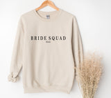 Bride ~ Bridesmaid ~ Maid of Honour ~ Team Bride Squad ~ Bride to Be Fiancee Wedding Hen Party Engagement Bridal Sweatshirt Capitals & Name