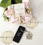 Personalised Metal House Key Ring with Fob ~ Name or Initials ~ Monogram Key Ring
