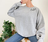 New Style Personalised Mama on Collar sweatshirt ~ Names on Sleeves