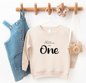 Personalised One with Name ~ 1st Birthday Sweatshirt ~  Kids Childs Children Toddler Baby Sweatshirt Top