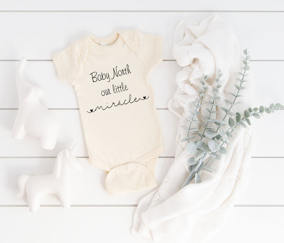 Personalised Our Little Miracle ~ Baby Vest Babygrow ~ Baby Reveal ~ Baby Shower ~ Baby Newborn Gift