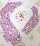 Personalised Name & Unicorn Pyjamas ~ Gift for Boy Girl ~ Custom Unicorn Pyjamas ~ Custom  PJs ~ Unicorn and Rainbow PJs