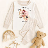 Personalised When I Wake Up I Will Be Age 1,2,3,4,5,6,7 years Stripe Pyjamas ~ Gift for Boy Girl ~ Horse, Pony, Pink Bow