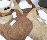 Personalised Leather Plaque Initials ~ Raffia Straw Tote Bag ~ Beach Bag ~ Holiday Bag ~ Monogram