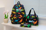Personalised Dinosaur Rucksack, Book Bag & Pencil Case Set of 3 ~ Backpack Set ~ Gift for Girl ~ School Bags