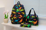 Personalised Dinosaur Rucksack, Book Bag & Pencil Case Set of 3 ~ Backpack Set ~ Gift for Girl ~ School Bags