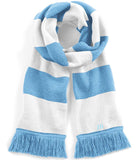 Personalised Initials ~ Football Scarf ~ Embroidered Monogram Stripe Scarf~Christmas Xmas Birthday Gift for Her for Him~Boy Girl Dad Grandad  Blue and White Stripe Scarf (Copy)