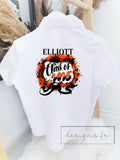 Personalised Orange & Black Airbrush School Leavers Shirt ~ Class of 2025 ~ Boy or Girl School Leaver Shirt ~ End of Year Top