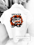 Personalised Orange & Black Airbrush School Leavers Shirt ~ Class of 2025 ~ Boy or Girl School Leaver Shirt ~ End of Year Top