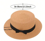 Personalised Straw Hat with Small Bow ~ Beach Hat ~ Holiday Hat ~ Monogram ~ Initials
