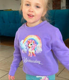 Personalised Unicorn & Rainbow Kids Sweatshirt ~ Birthday Gift for Her Present for Him ~ Christmas Gift Present