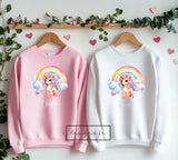 Personalised Unicorn & Rainbow Kids Sweatshirt ~ Birthday Gift for Her Present for Him ~ Christmas Gift Present