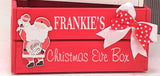 Christmas Eve Box Crate With Embellishment and Bow Personalised Wooden Gift Box