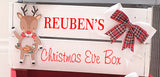 Christmas Eve Box Crate With Embellishment and Bow Personalised Wooden Gift Box