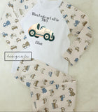Personalised When I Wake Up I Will Be 1,2,3,4,5,6,7,8,9 Pyjamas ~ Gift for Boy Girl ~ Transport Tractors Cars Construction ~ Birthday Pjs