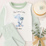 Personalised When I Wake Up I Will Be 1,2,3,4,5,6,7,8,9 Stripe Pyjamas ~ Gift for Boy Girl ~ Elephant with Balloons and Cake  ~ Birthday Pjs