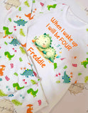 Personalised When I Wake Up I Will Be 1, 2, 3, 4, 5, 6, 7, 8, 9 Dinosaur ~ Birthday Pyjamas ~ Gift for Boy Girl ~ Custom Dinosaur Pyjamas