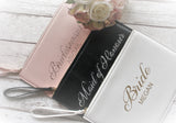 Personalised Wedding Clutch Bag with glitter Bride Bridesmaid Maid of Honour Mother of the Bride
