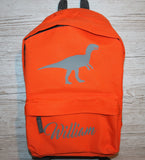 Personalised Childrens Bag School Backpack Rucksack ~ Dinosaur with name