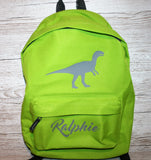 Personalised Childrens Bag School Backpack Rucksack ~ Dinosaur with name
