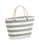 Personalised Stripe Canvas Beach Bag/Accessory Bag Wedding Hen Bride Bridesmaid