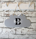 Personalised Cloud  Door Sign ~ Cloud Shaped Bedroom Sign ~ Children's Room Bedroom Nursery Sign Initial & Name