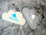 Personalised Cloud  Door Sign ~ Cloud Shaped Bedroom Sign ~ Children's Bedroom Nursery Sign Dinosaur